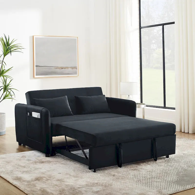 Divano letto matrimoniale in velluto versatile 3 in 1