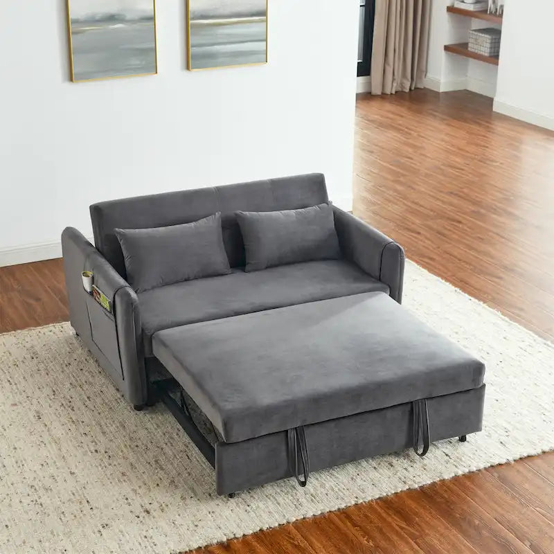 Divano letto matrimoniale in velluto versatile 3 in 1