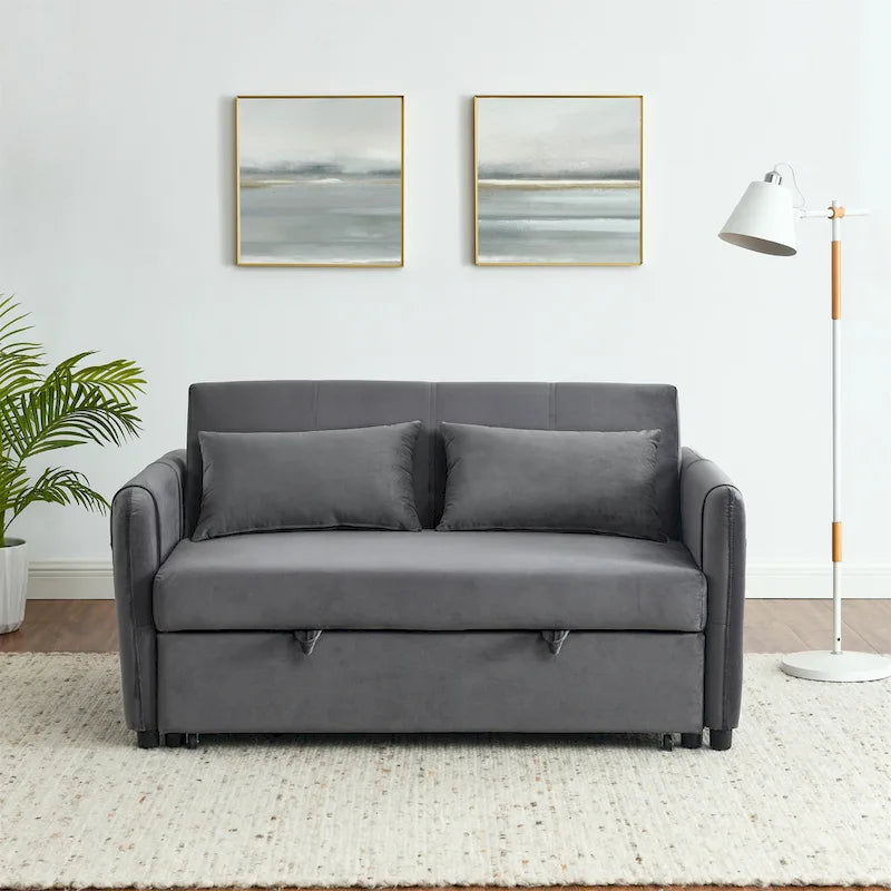 Divano letto matrimoniale in velluto versatile 3 in 1