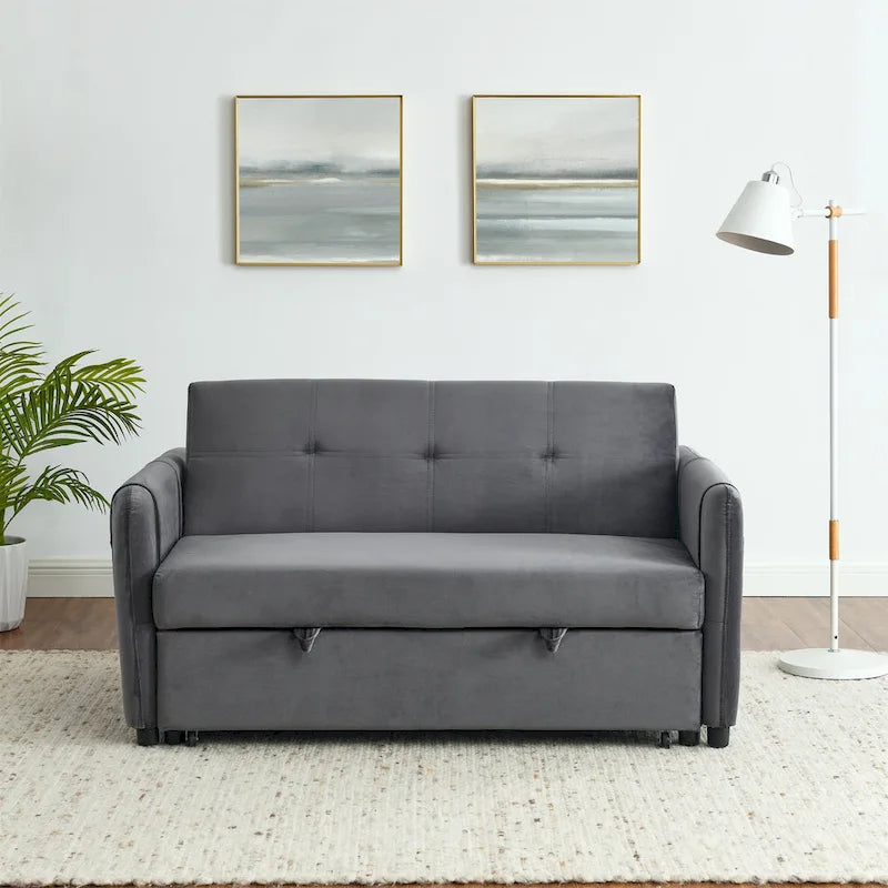 Divano letto matrimoniale in velluto versatile 3 in 1