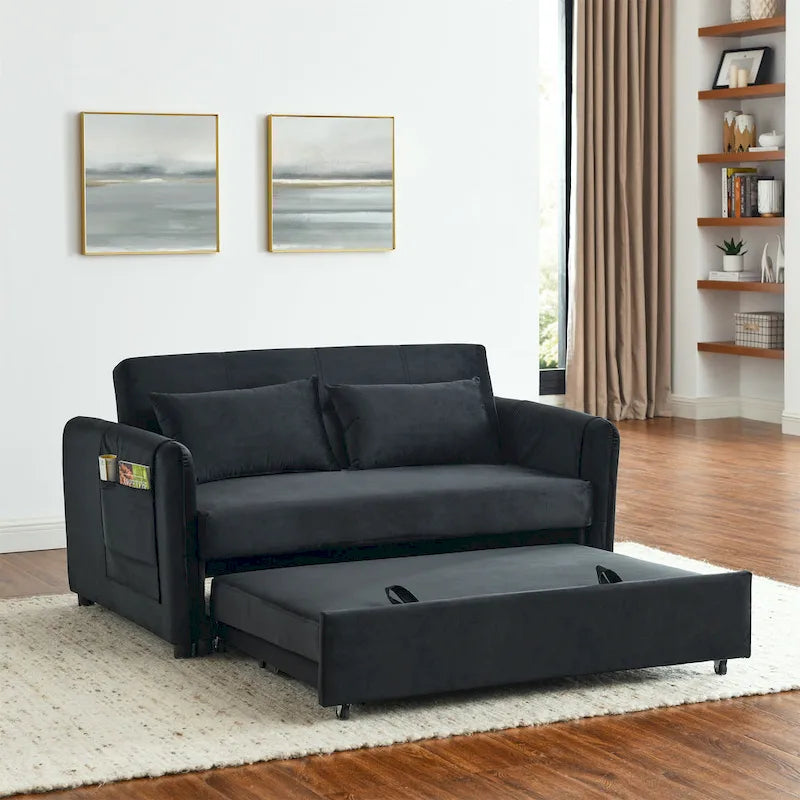 Divano letto matrimoniale in velluto versatile 3 in 1