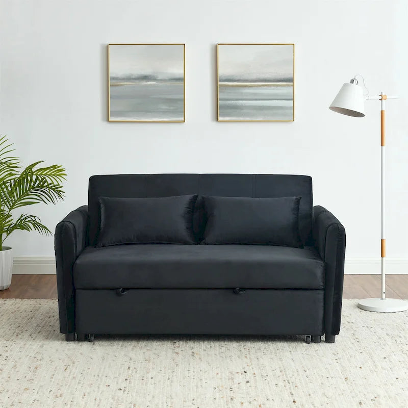 Divano letto matrimoniale in velluto versatile 3 in 1