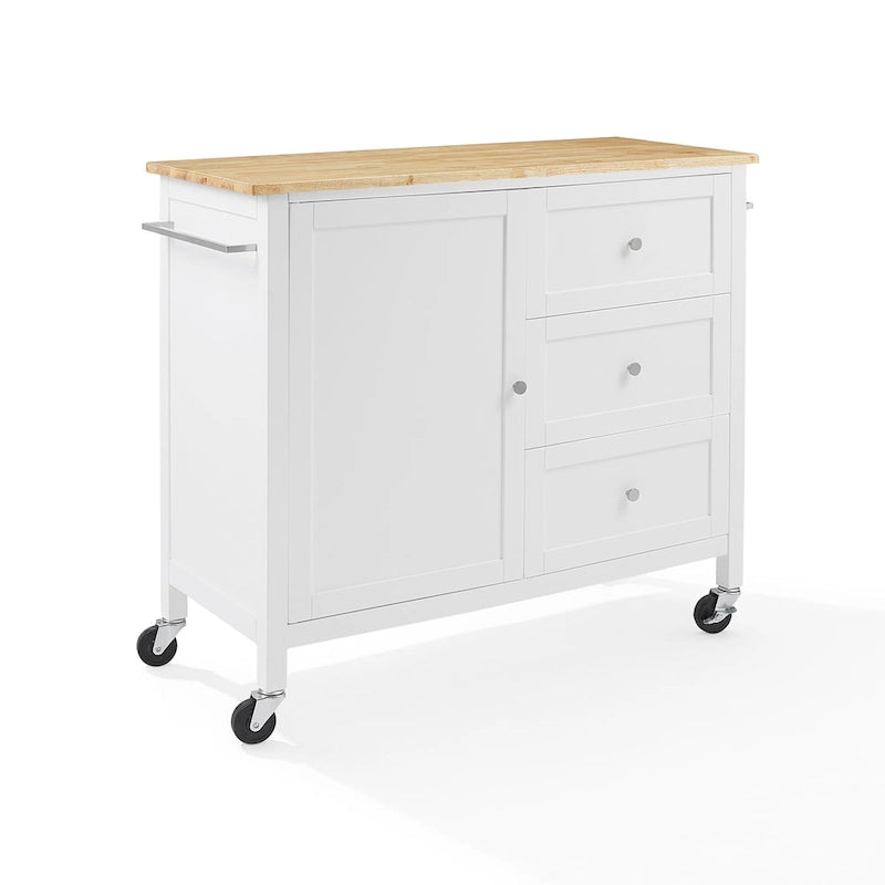Isola/carrello da cucina con piano in legno - 18d x 42.13w x 37.5h