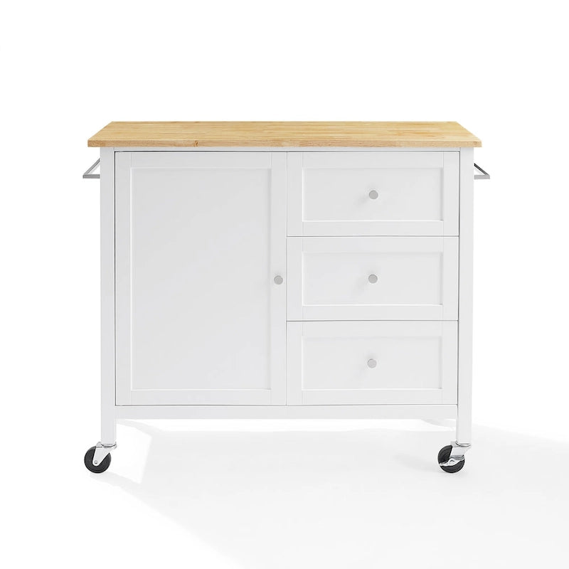 Isola/carrello da cucina con piano in legno - 18d x 42.13w x 37.5h