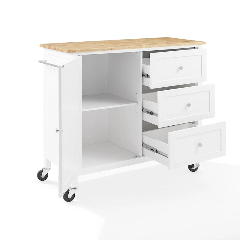 Isola/carrello da cucina con piano in legno - 18d x 42.13w x 37.5h