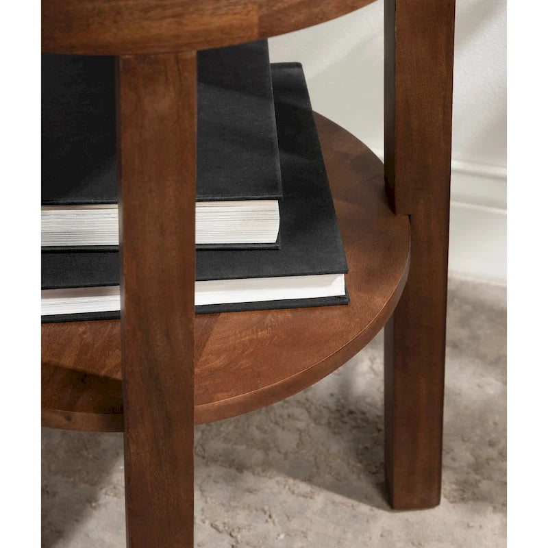 Tavolino rotondo in legno in stile minimalista