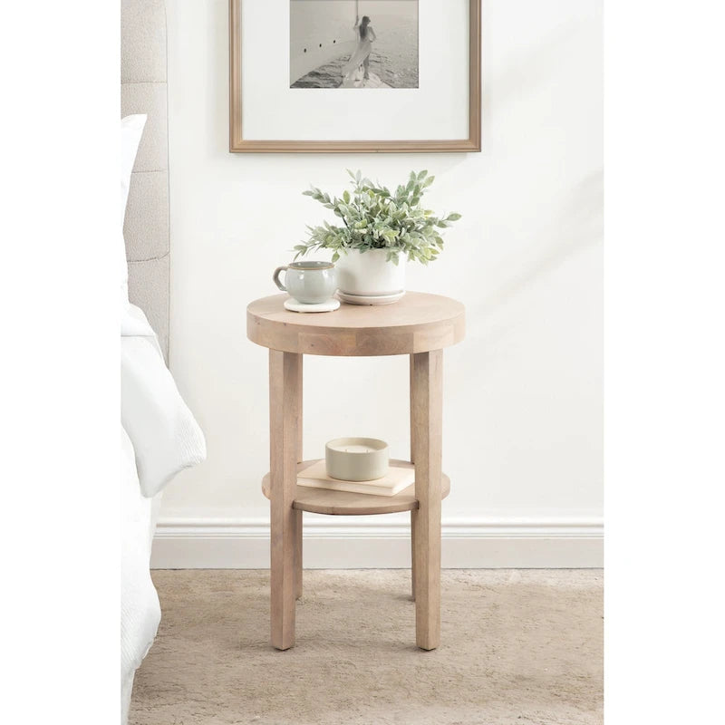 Tavolino rotondo in legno in stile minimalista