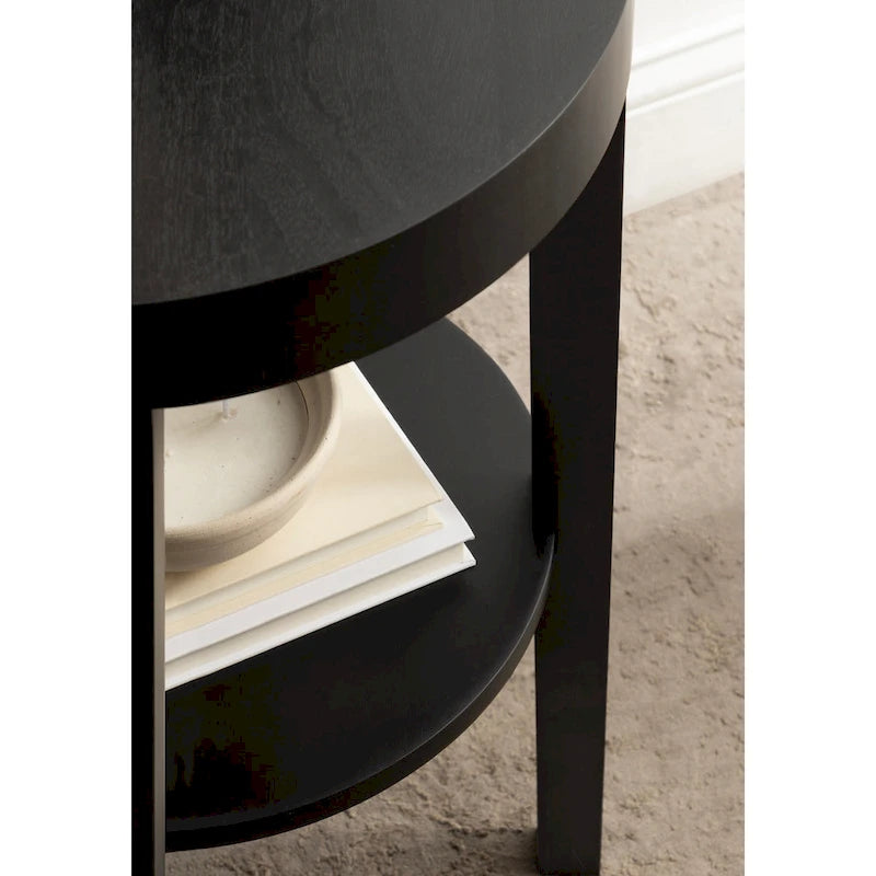 Tavolino rotondo in legno in stile minimalista