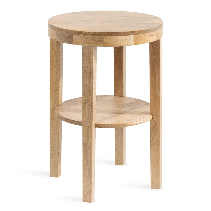 Tavolino rotondo in legno in stile minimalista