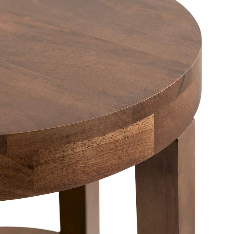 Tavolino rotondo in legno in stile minimalista