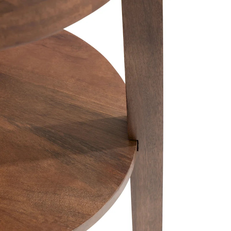 Tavolino rotondo in legno in stile minimalista