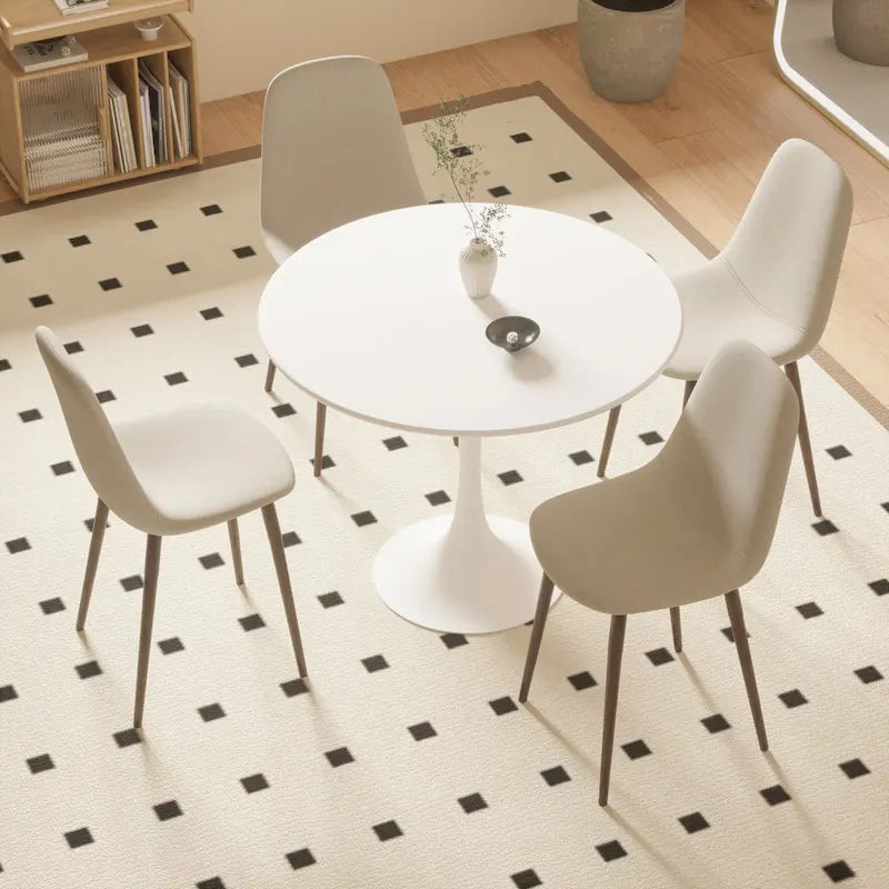 Tavolo da pranzo rotondo a tulipano di metà secolo da 31.5 per 4 persone