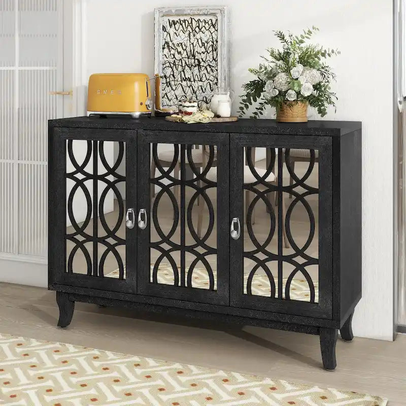 Credenza con mobile buffet a 3 ante a specchio