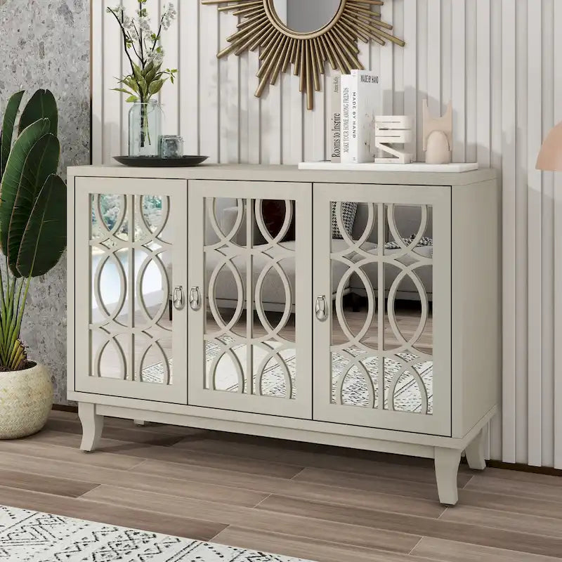 Credenza con mobile buffet a 3 ante a specchio