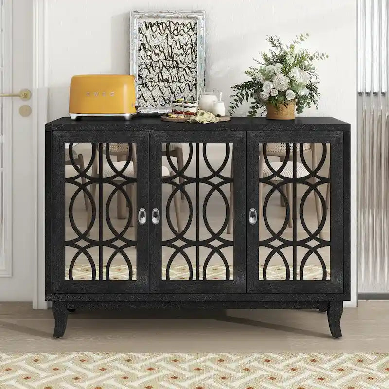 Credenza con mobile buffet a 3 ante a specchio