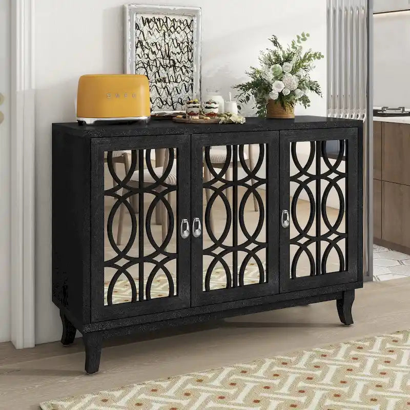Credenza con mobile buffet a 3 ante a specchio