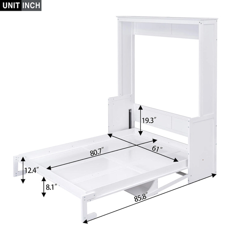 Letto a scomparsa in stile nordico minimalista con ripiano