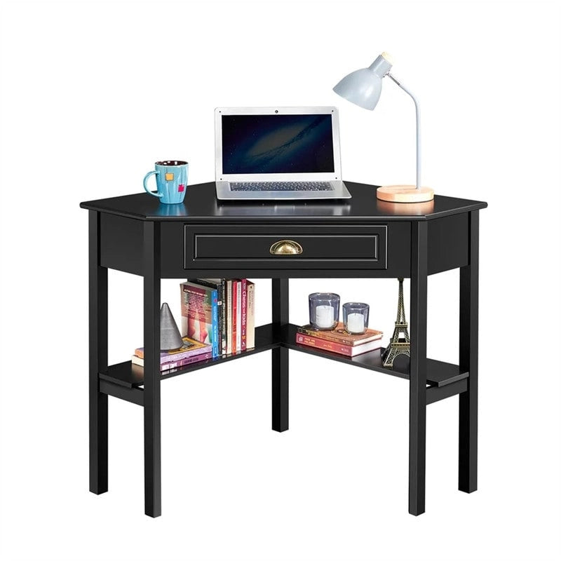 Scrivania ad angolo con cassetto contenitore