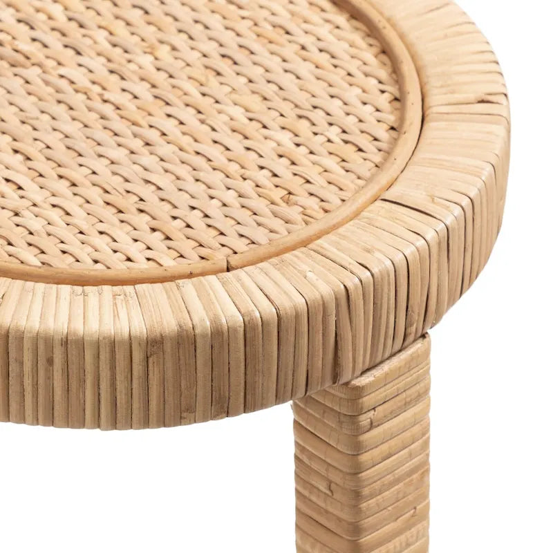 Tavolino da appoggio in rattan in stile moderno - 9x9x22