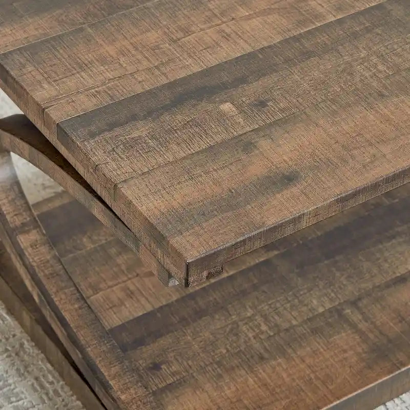Tavolino da salotto unico in legno massello con ripiano contenitore