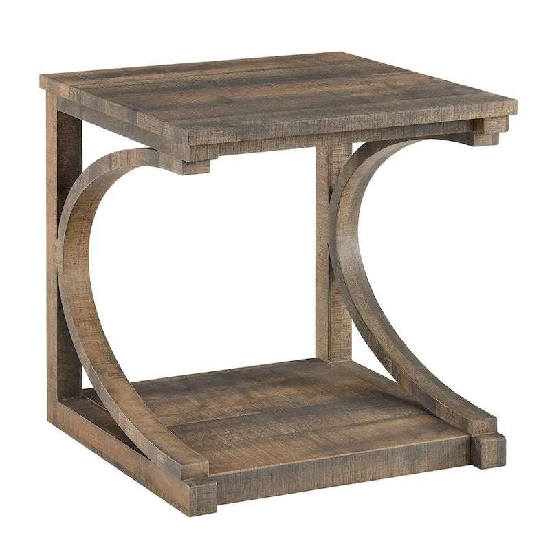 Tavolino da salotto unico in legno massello con ripiano contenitore