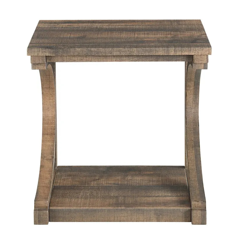 Tavolino da salotto unico in legno massello con ripiano contenitore