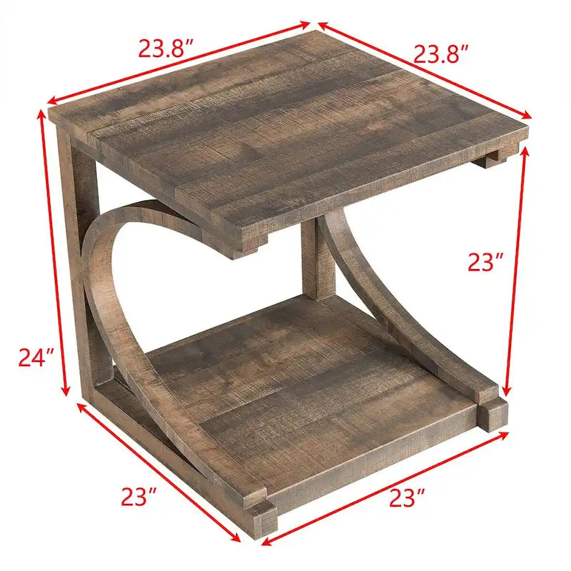 Tavolino da salotto unico in legno massello con ripiano contenitore