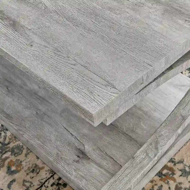 Tavolino da salotto unico in legno massello con ripiano contenitore