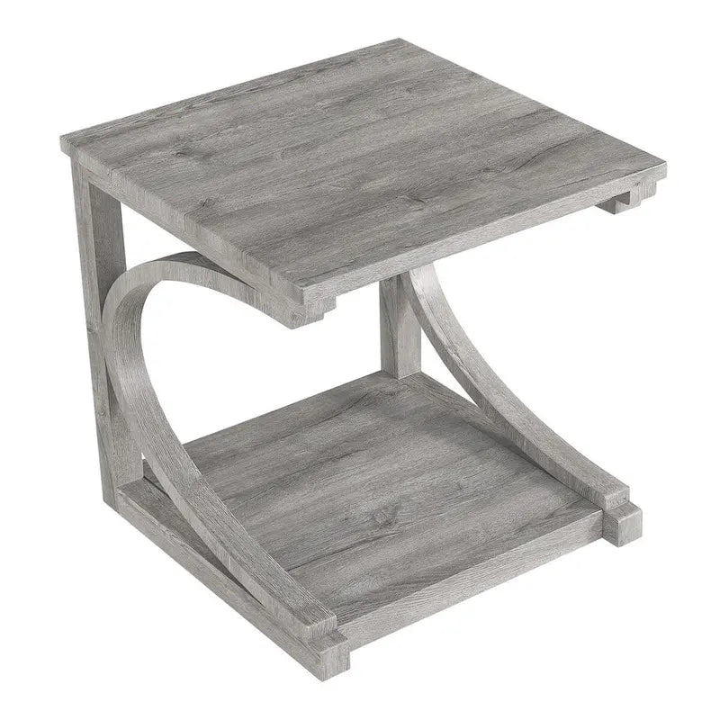 Tavolino da salotto unico in legno massello con ripiano contenitore