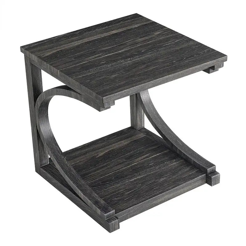 Tavolino da salotto unico in legno massello con ripiano contenitore