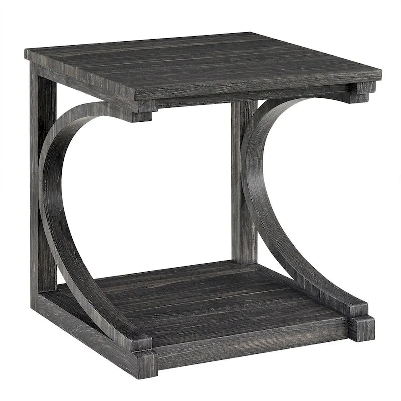 Tavolino da salotto unico in legno massello con ripiano contenitore